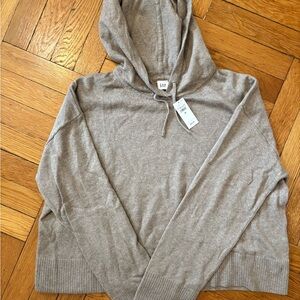 GAP Tan Cashmere Soft Cropped Knit Hoodie